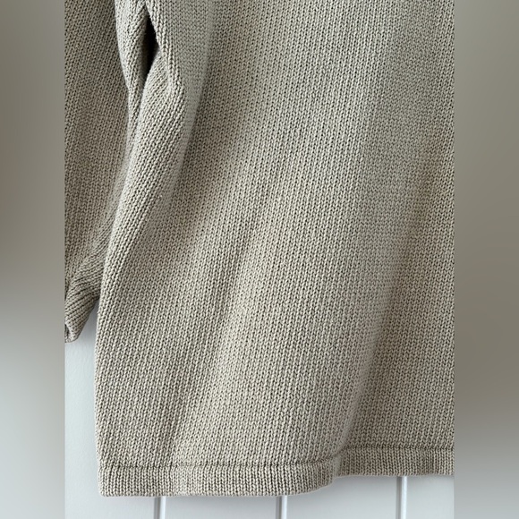 Lauren Ralph Lauren 100% Cotton Knit Boatneck Sweater Light Olive Tan | Large - Picture 7 of 9